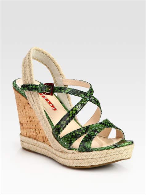 prada green espadrilles|sandal prada original.